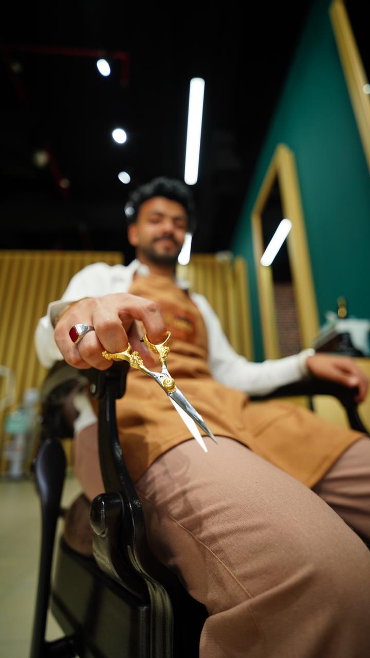 A client in the chair during a service